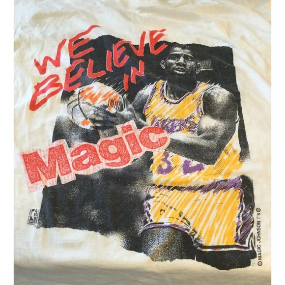 Vintage Magic Johnson T's Los Angeles Lakers Magic Johnson NBA T-Shirt Men's XL - Picture 4 of 4